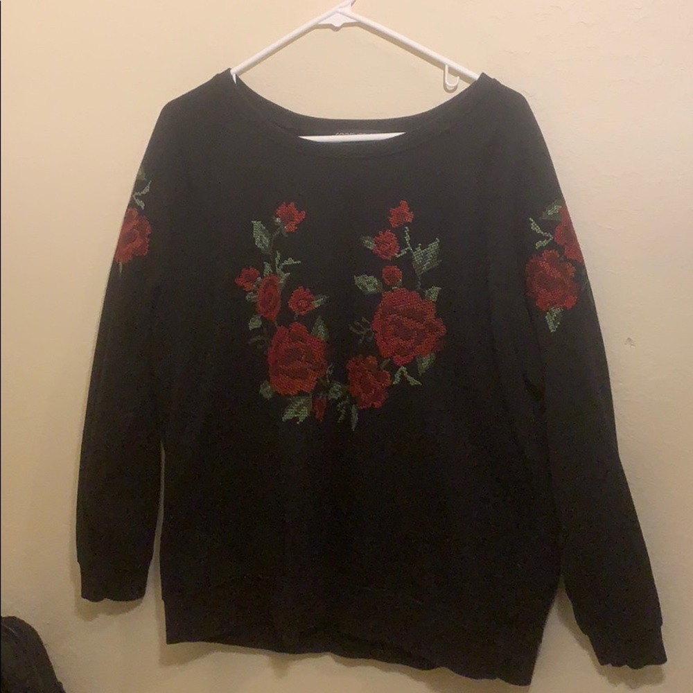 Stitched Rose Sweater